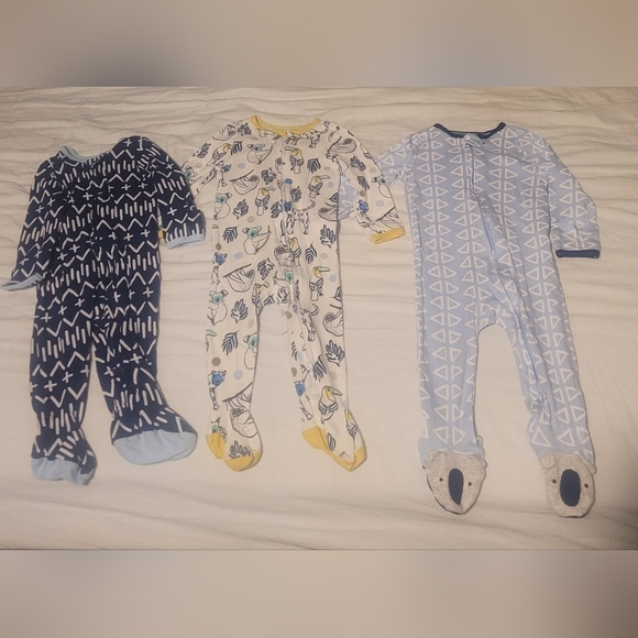 Baby boys Set of 3 footed pajamas - Picture 1 of 10